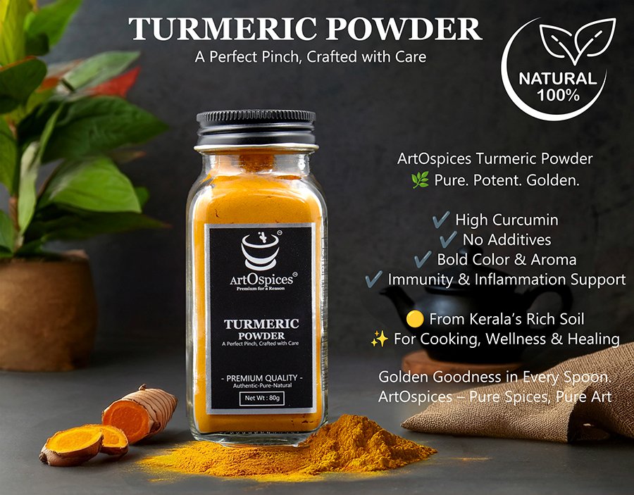 ArtOspices Pure Turmeric Powder | 100% Natural & Premium Quality